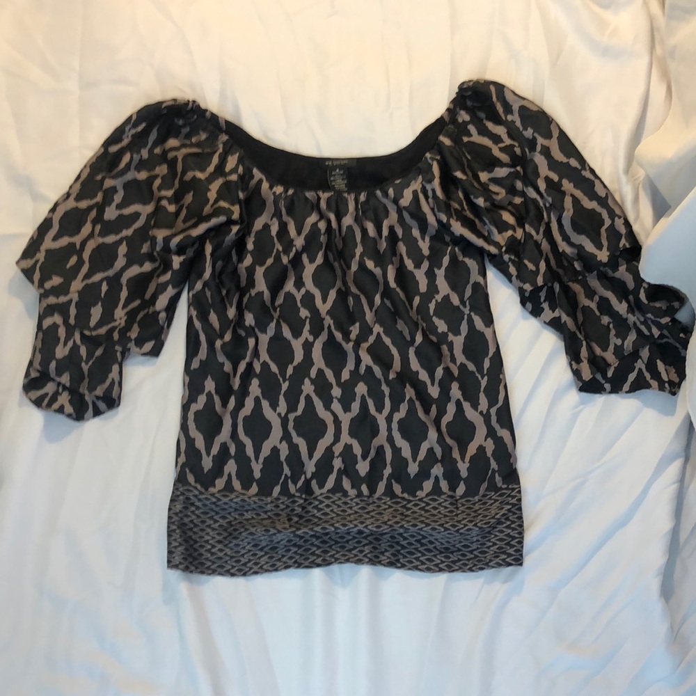 Patterned Brown Blouse - image 1